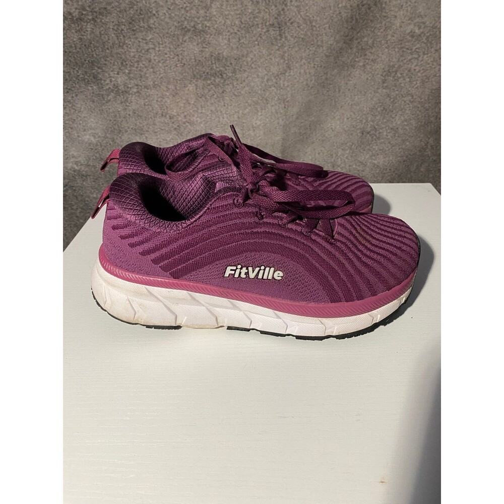 FitVille Rebound Core Women’s 8W Walking Shoes Purple Wine Wide Width Arch Suppo - Picture 3 of 8